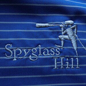 Spyglass Hill Under Armour Blue Striped Stretch Polo (L) ⛳️ ⛳️